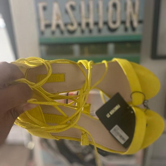 Yellow F21 Strap Heels - Picture 3 of 3